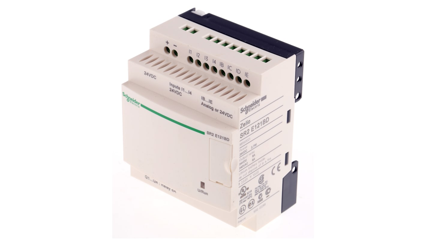 Schneider Electric Zelio Logic Smart Series Logic Module, 24 V dc Supply, Relay Output, 8-Input, Analogue, Discrete