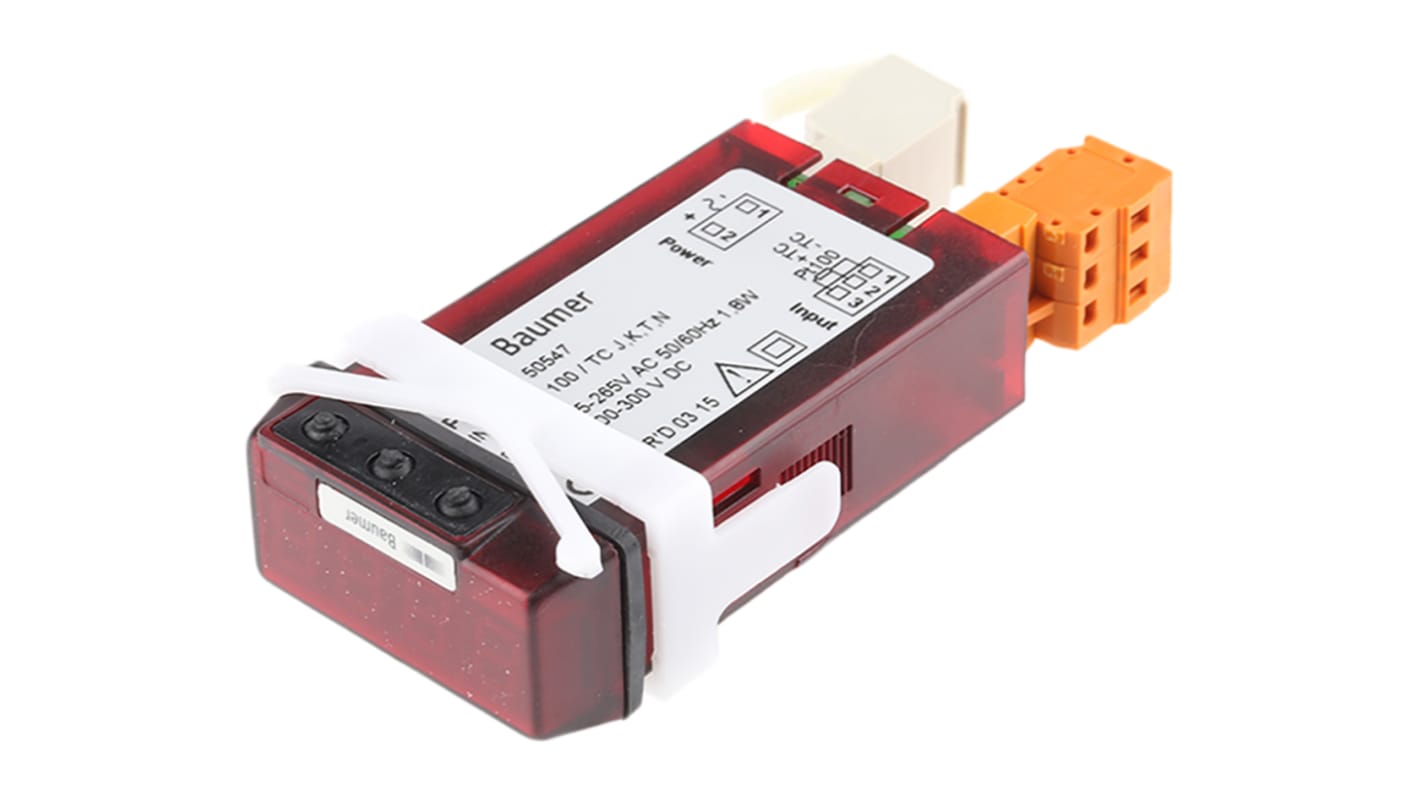 Baumer PA201 On/Off Temperature Controller, 100 → 300 V dc, 85 → 265 V ac Supply Voltage