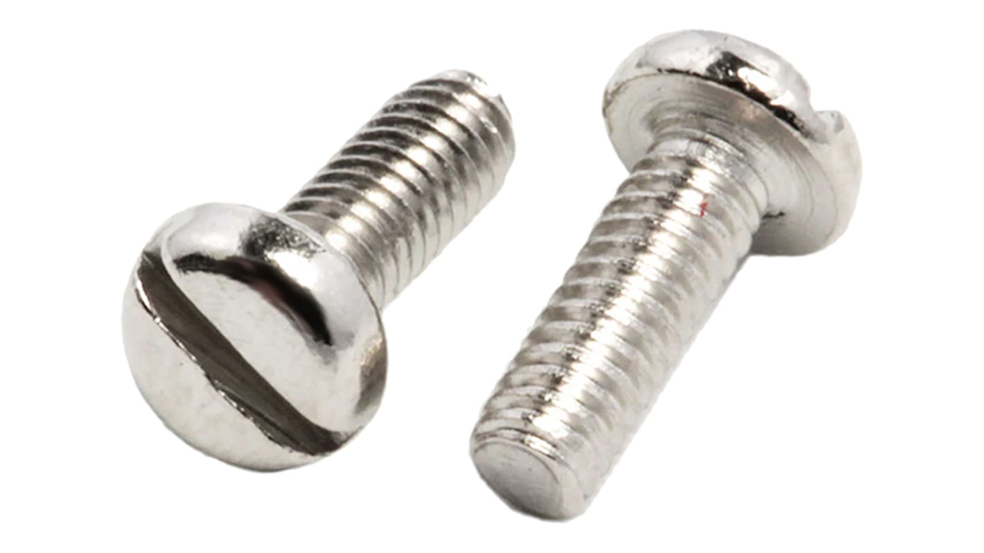 RS PRO Slot Pan Brass Machine Screws DIN 85, M2x6mm