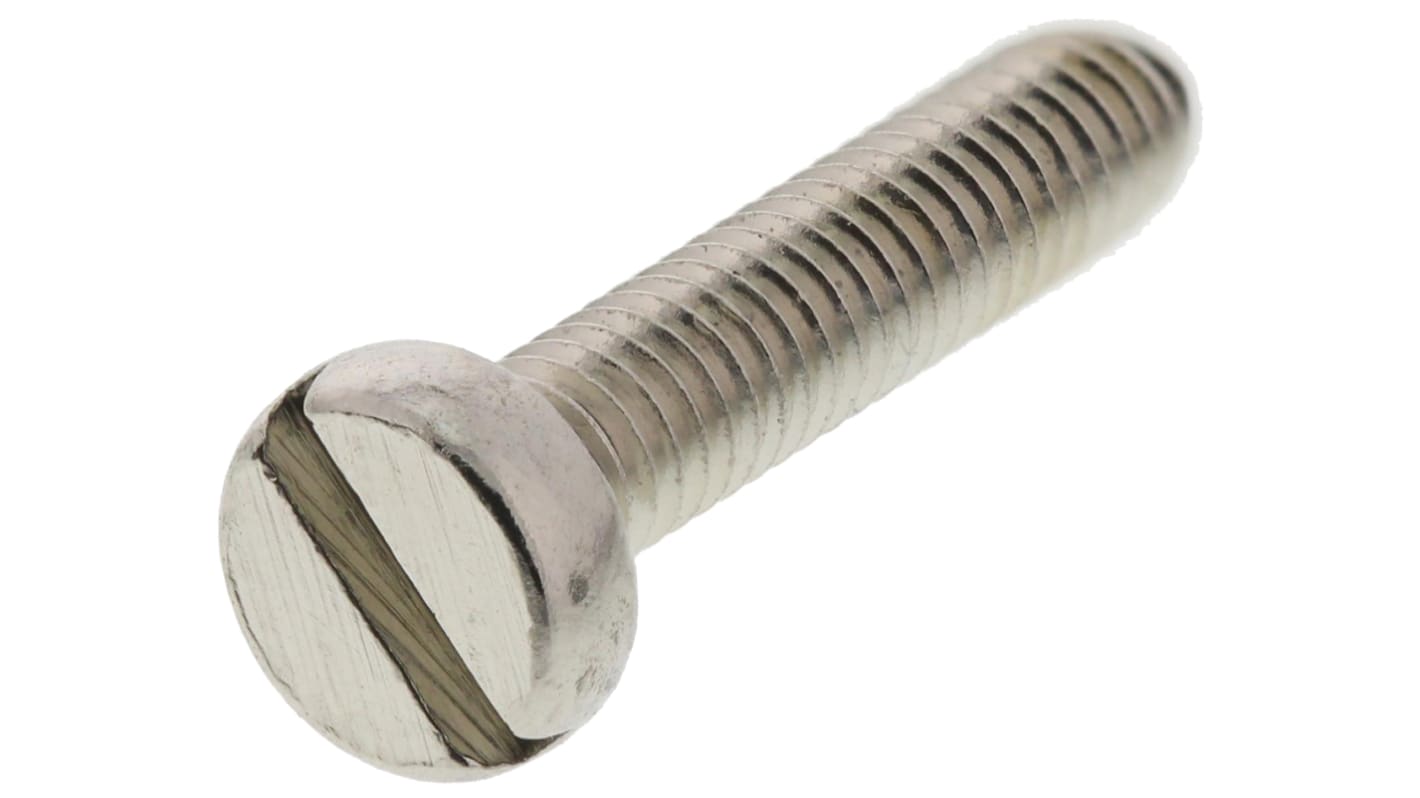 RS PRO Slot  Cheese Head Brass Machine Screws DIN 84, M2.5x12.0mm