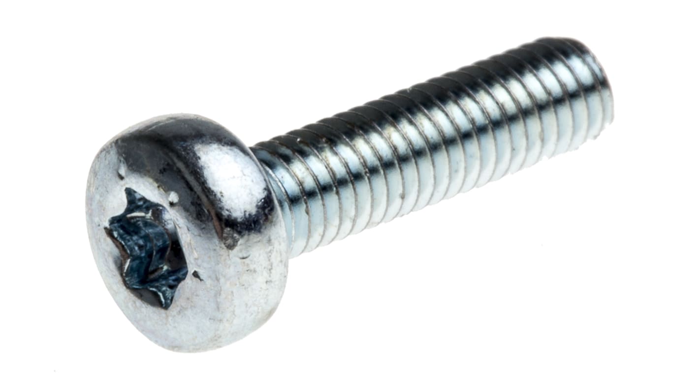 RS PRO Torx Pan Steel Machine Screws, M3x12.0mm
