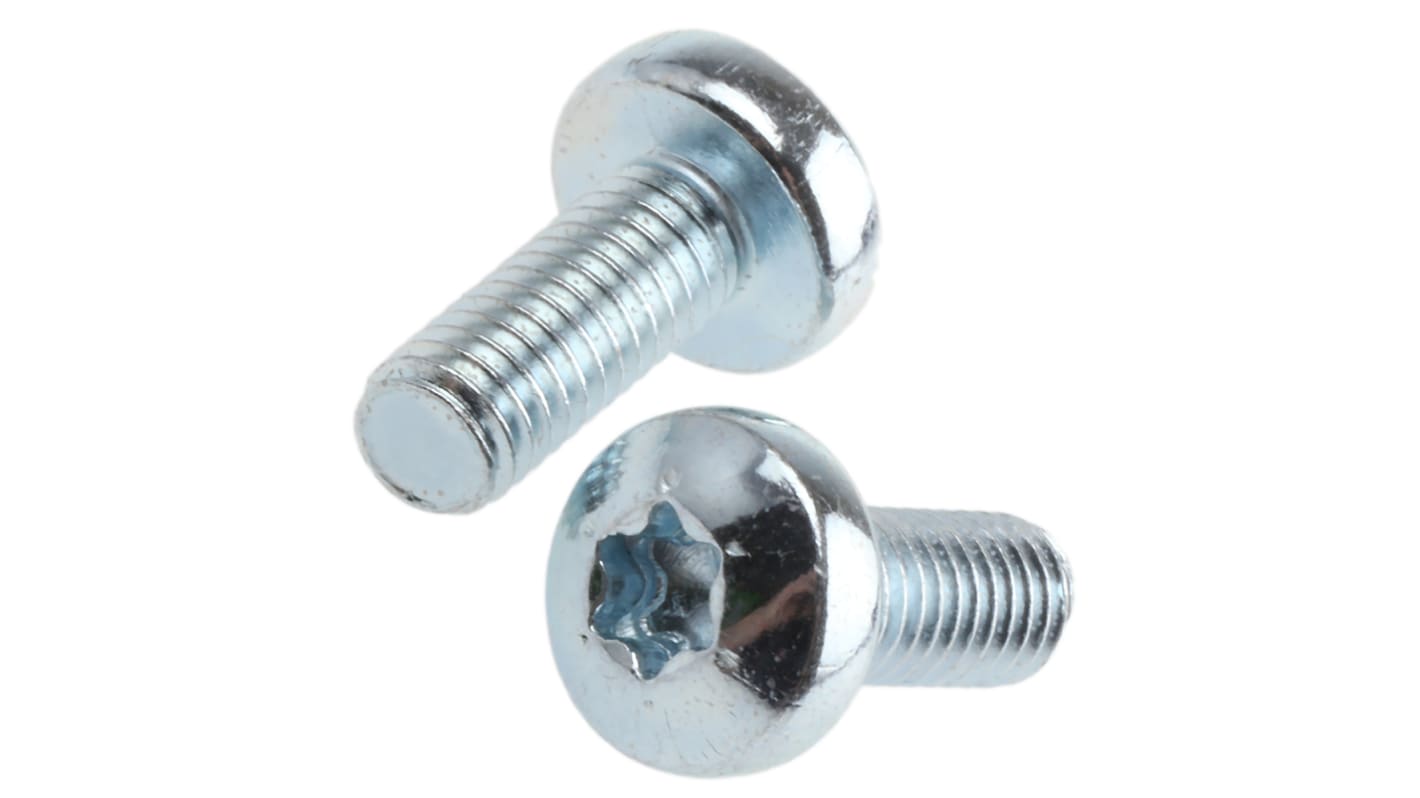 RS PRO Torx Pan Steel Machine Screws, M5x12.0mm