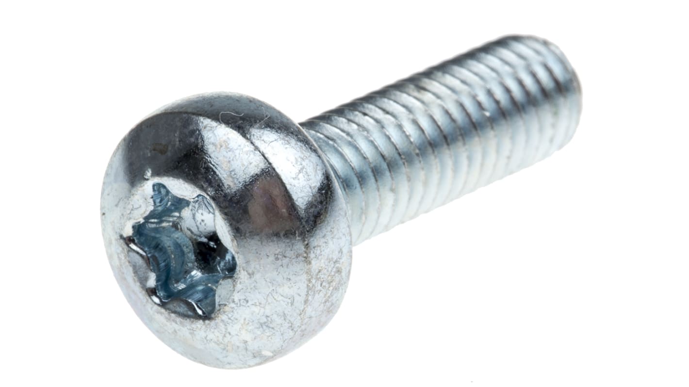 RS PRO Torx M6 Pan Steel Machine Screws x 20.0mm