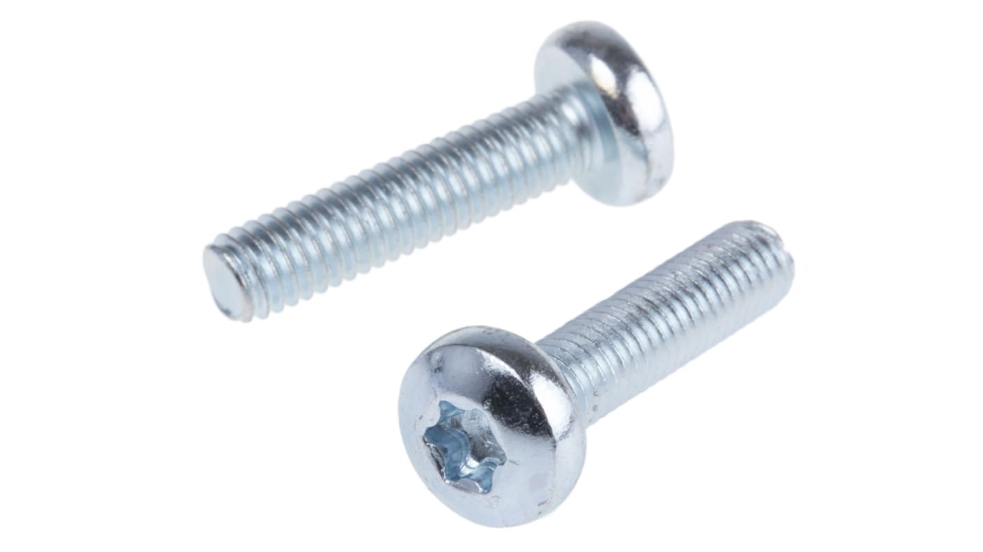 RS PRO Torx Pan Steel Machine Screws x 25.0mm