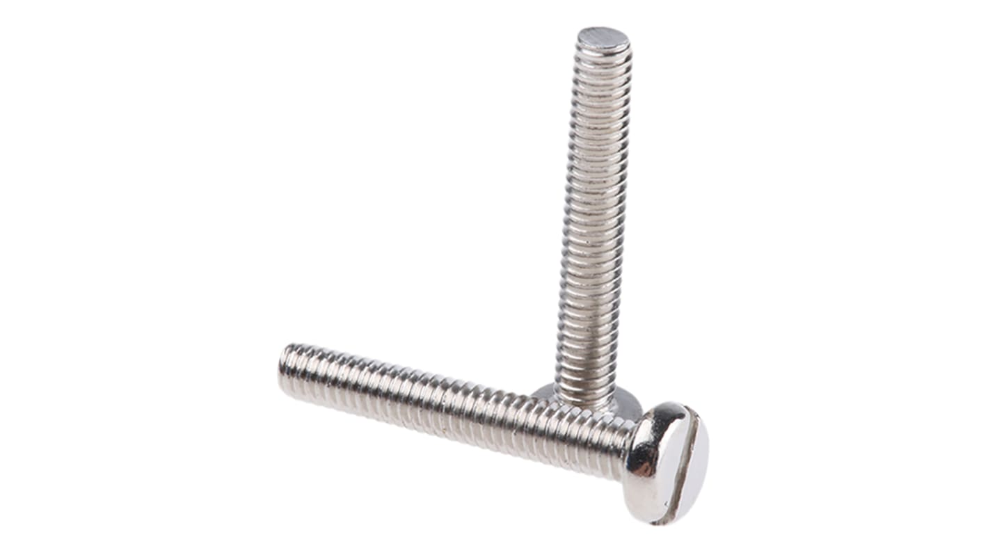 RS PRO Slot Pan Brass Machine Screw DIN 85, M2.5x16mm