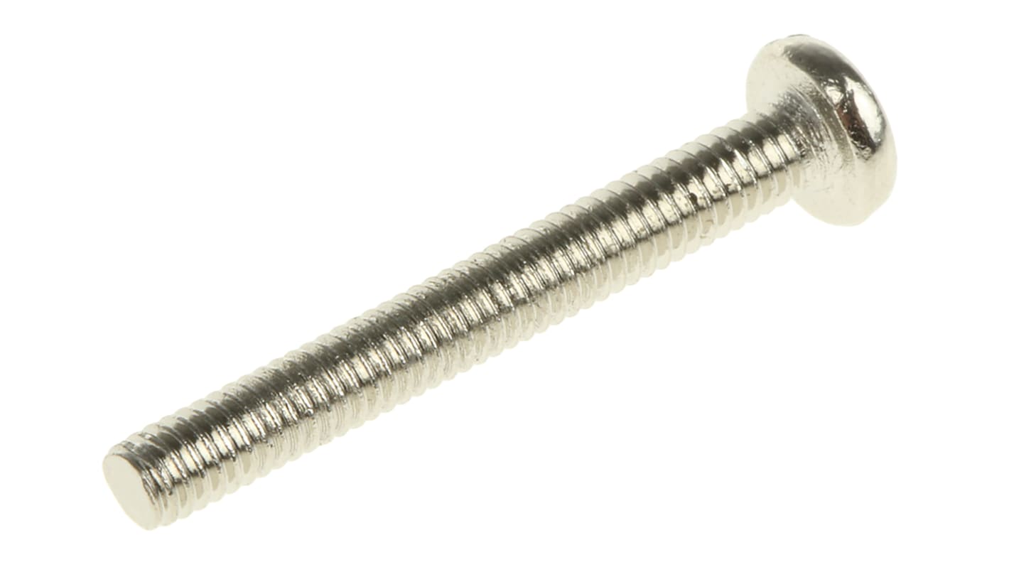 RS PRO Slot Pan Brass Machine Screws DIN 85, M2.5x20mm