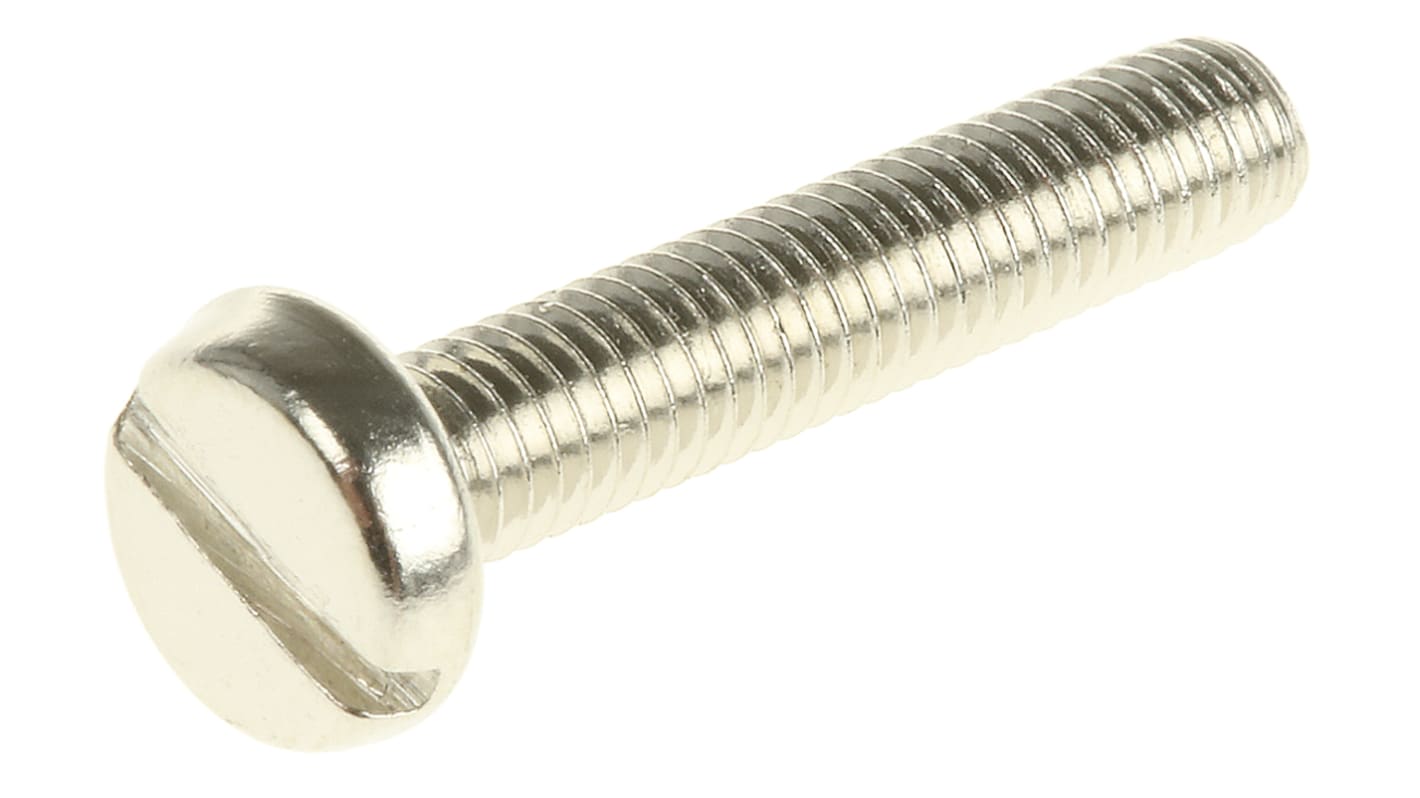 RS PRO Slot Pan Brass Machine Screws DIN 85, M3x16mm