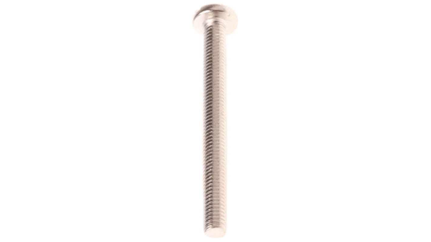 RS PRO Slot Pan Brass Machine Screw DIN 85, M5x50mm