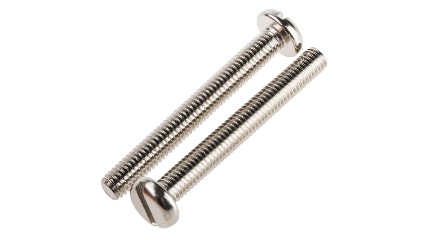 RS PRO Slot Pan Brass Machine Screw DIN 85, M6x50mm