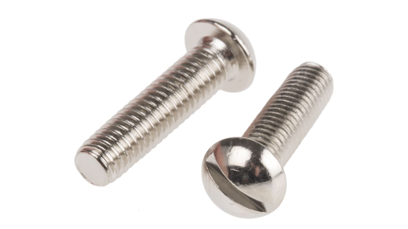 RS PRO Slot 2BA Round Brass Machine Screw BS 57x3/4in
