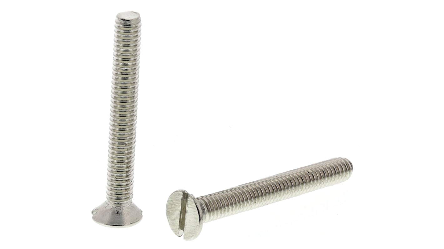 Śruby maszynowe M2.5 łeb z łbem stożkowym Mosiądz długość 20.0mm skok 0.45mm