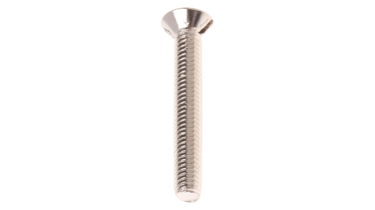 RS PRO Slot Countersunk Brass Machine Screws DIN 963, M3x20mm