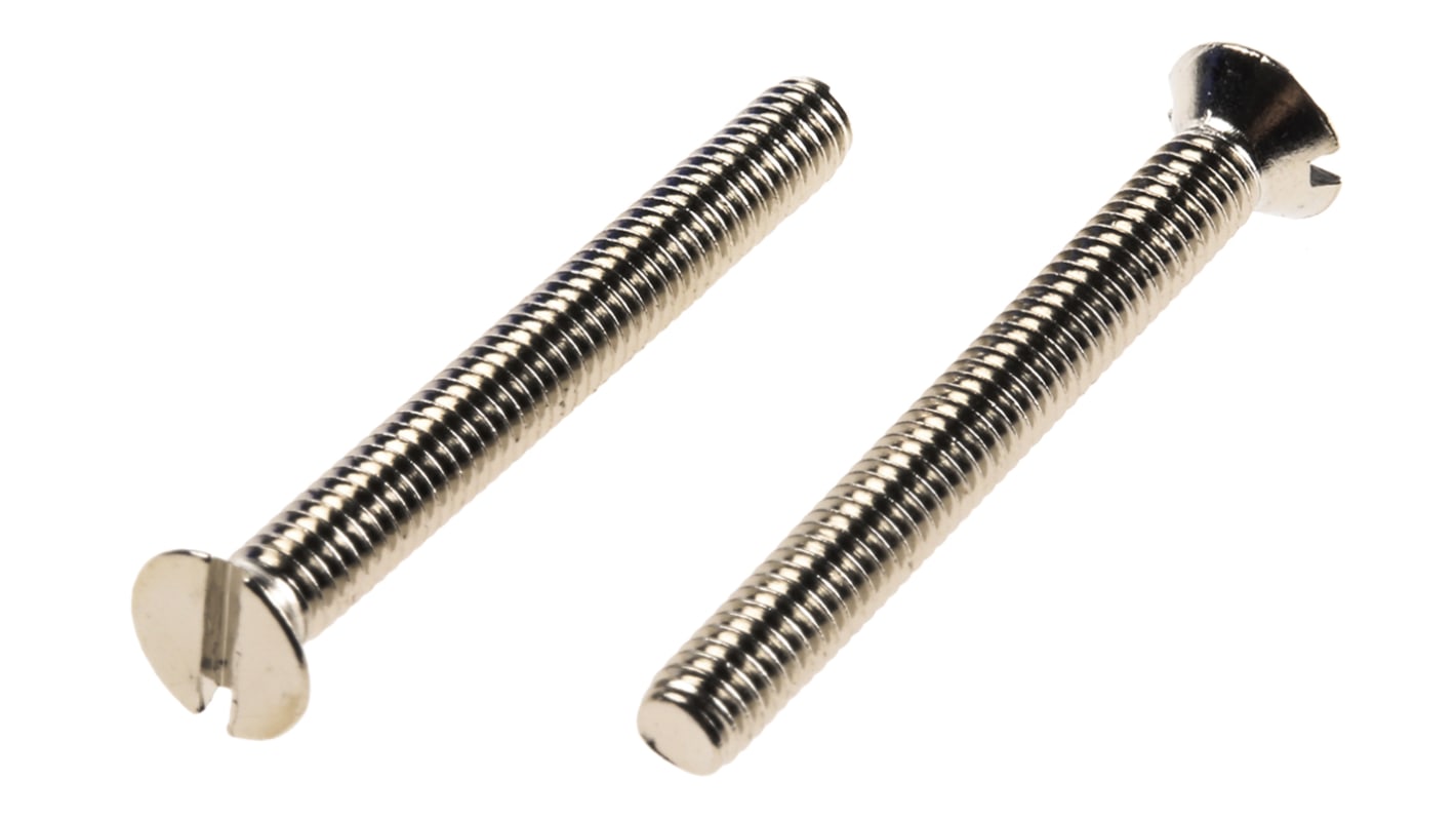 RS PRO Slot Countersunk Brass Machine Screws DIN 963, M3.5x30mm