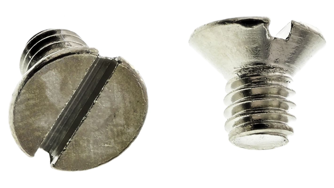 Śruba maszynowa M4 łeb z łbem stożkowym Mosiądz długość 6.0mm skok 0.70mm