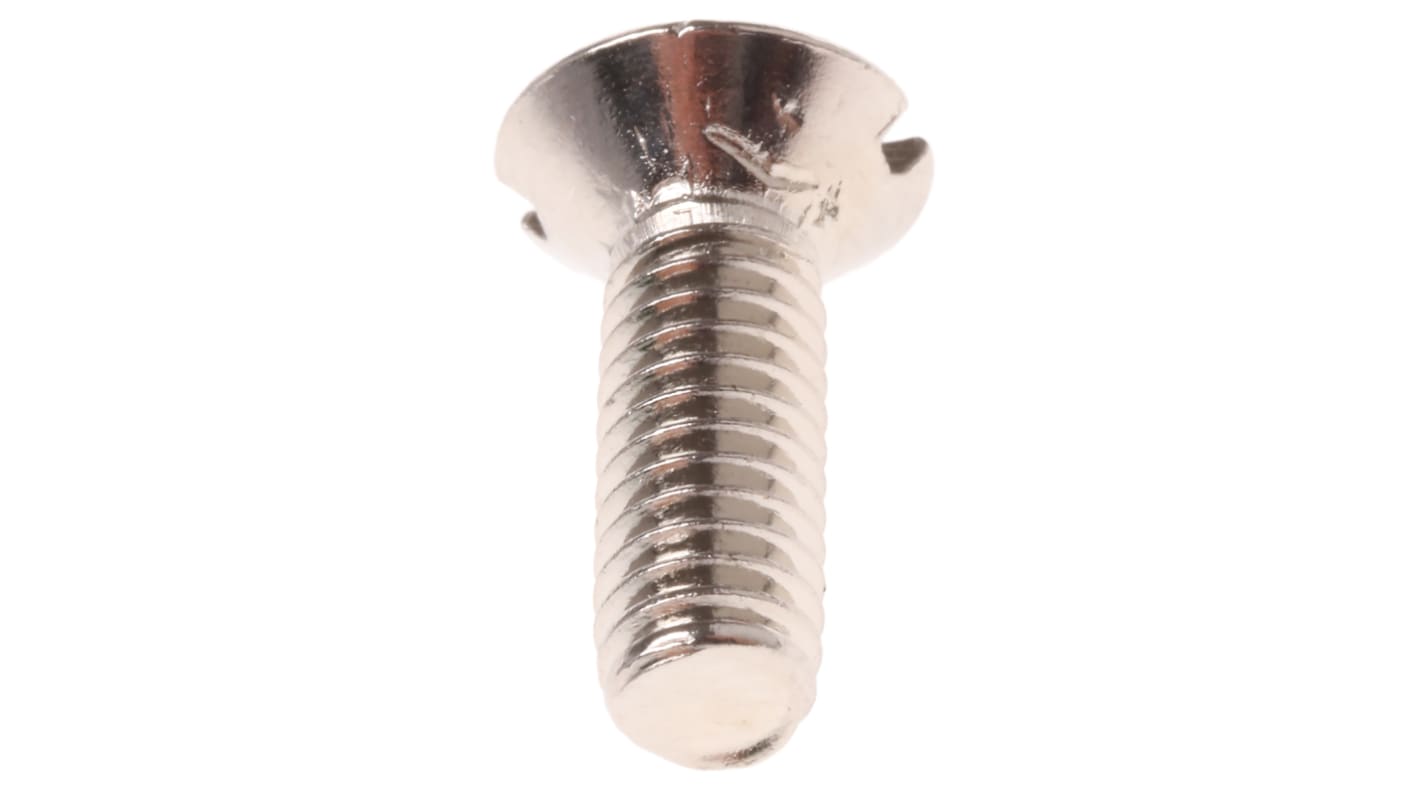 RS PRO Slot Countersunk Brass Machine Screws DIN 963, M4x12mm