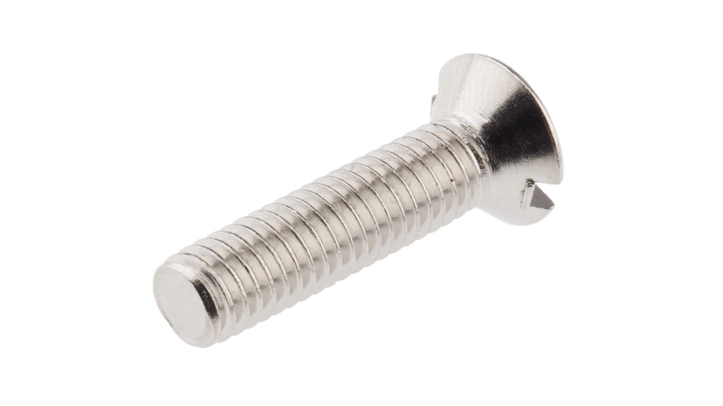 Śruba maszynowa M6 łeb z łbem stożkowym Mosiądz długość 25.0mm skok 1.0mm