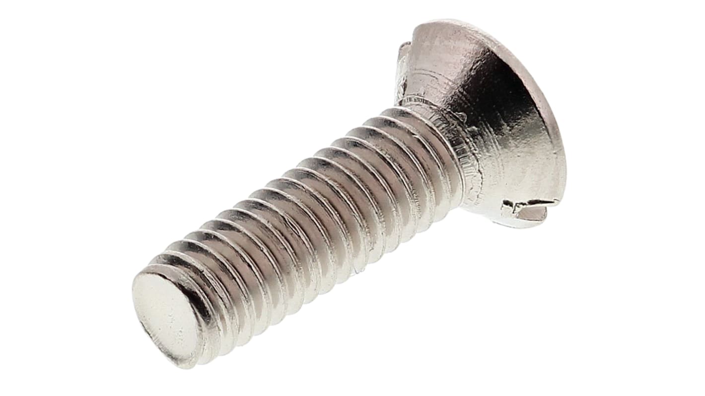 RS PRO Slot Raised (Countersunk) Brass Machine Screws DIN 964, M3.5x12mm