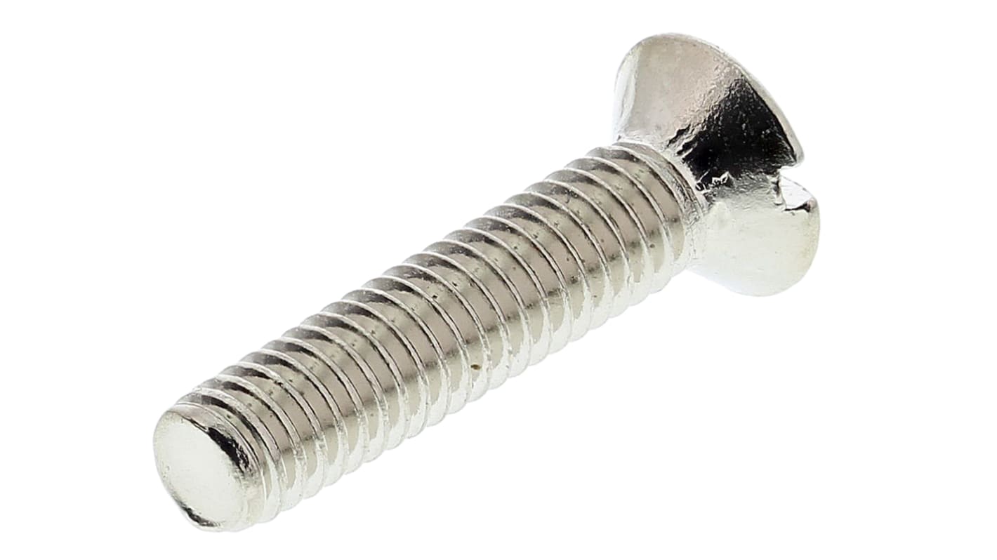 RS PRO Slot Raised (Countersunk) Brass Machine Screws DIN 964, M3.5x16mm