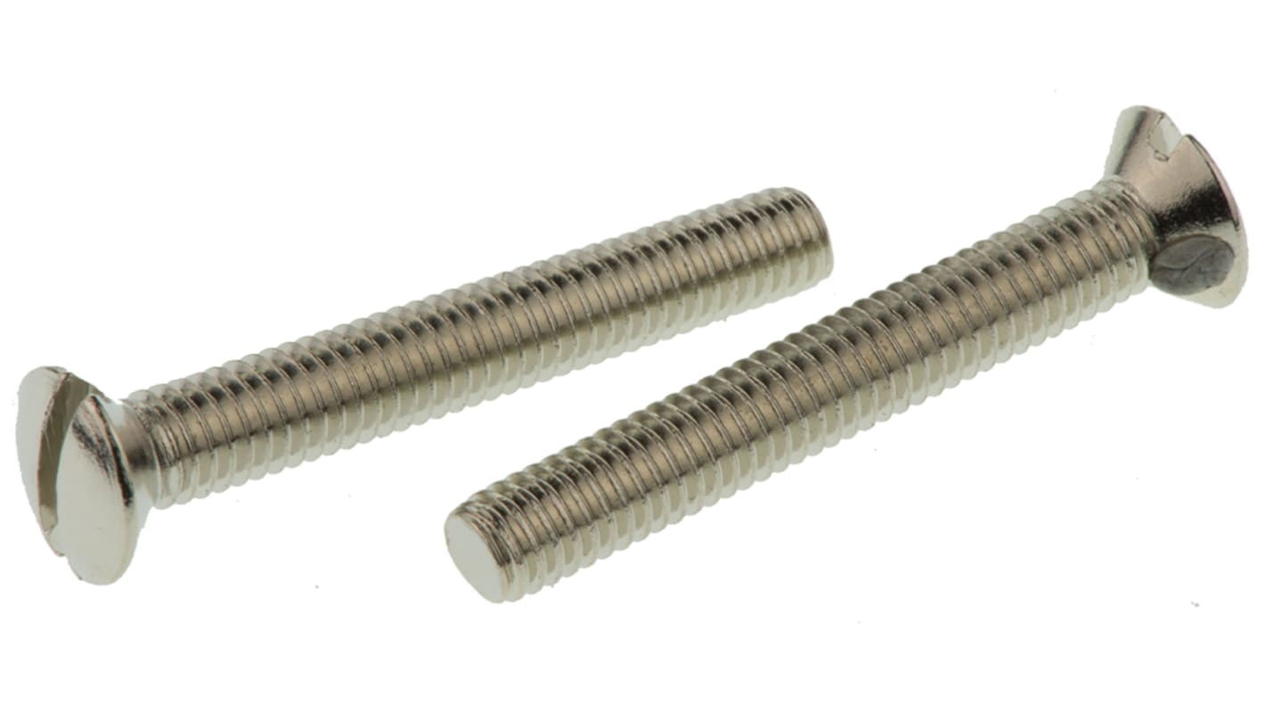 RS PRO Slot Raised (Countersunk) Brass Machine Screws DIN 964, M3.5x25mm