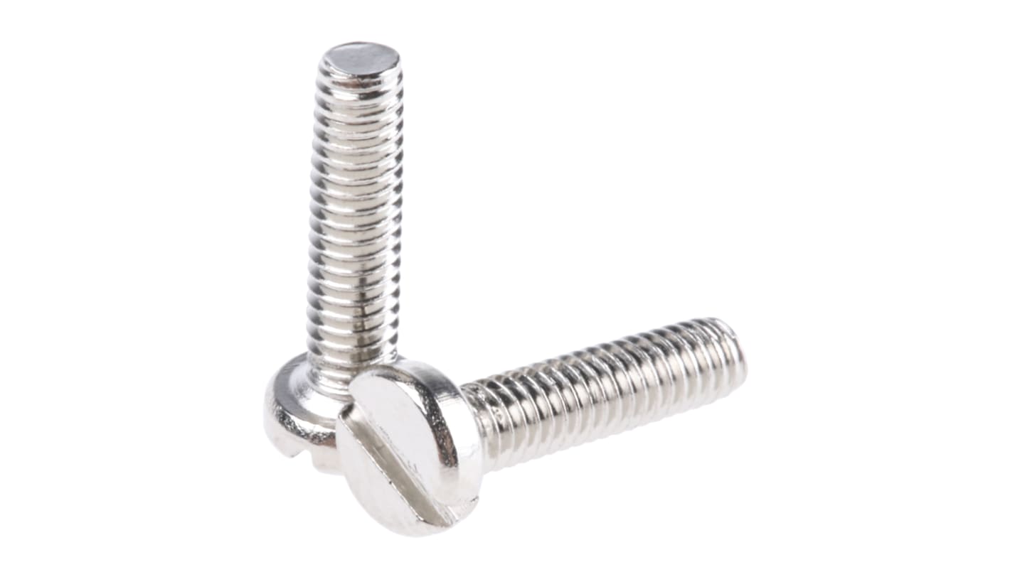 RS PRO Slot  Cheese Head Brass Machine Screws DIN 84, M2.5x10.0mm