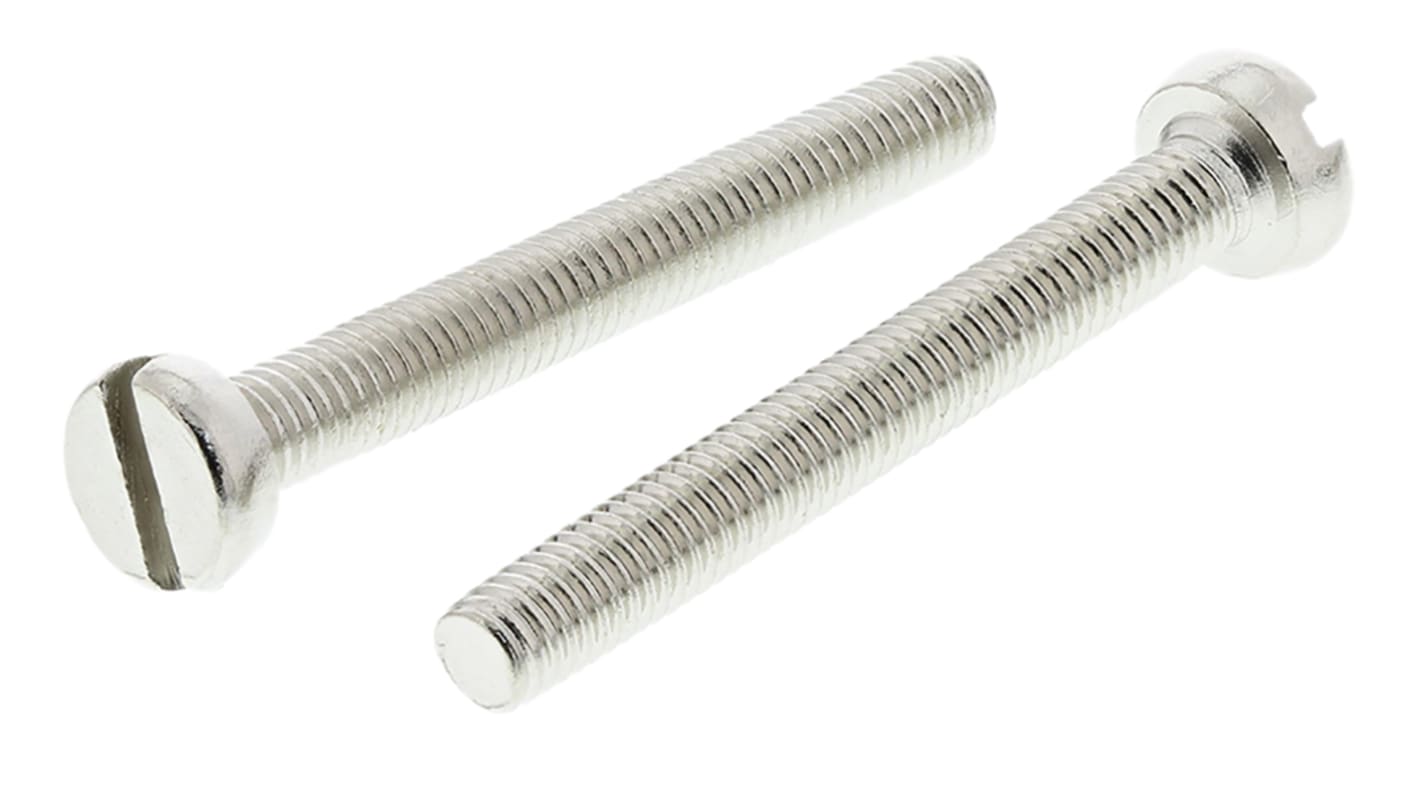 RS PRO Slot  Cheese Head Brass Machine Screws DIN 84, M3x25.0mm