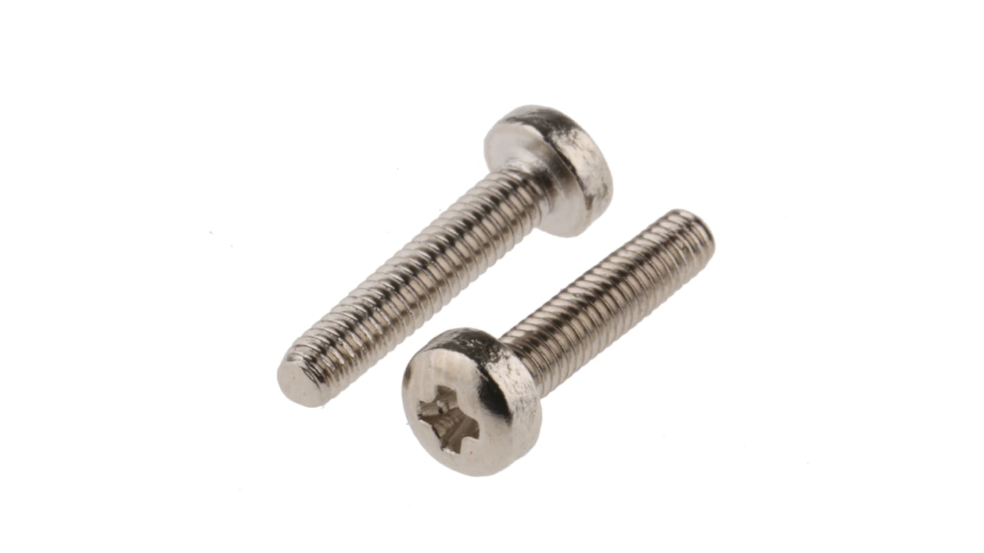 RS PRO Pozi Pan Brass Machine Screws DIN 7985, M2.5x12mm