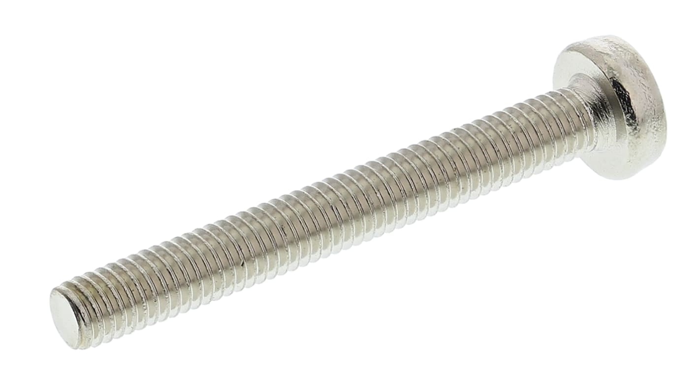 Tornillo de cabeza alomada con huella Pozi RS PRO M3 x 25.0mm, paso de rosca 0.50mm, de Latón chapado en níquel