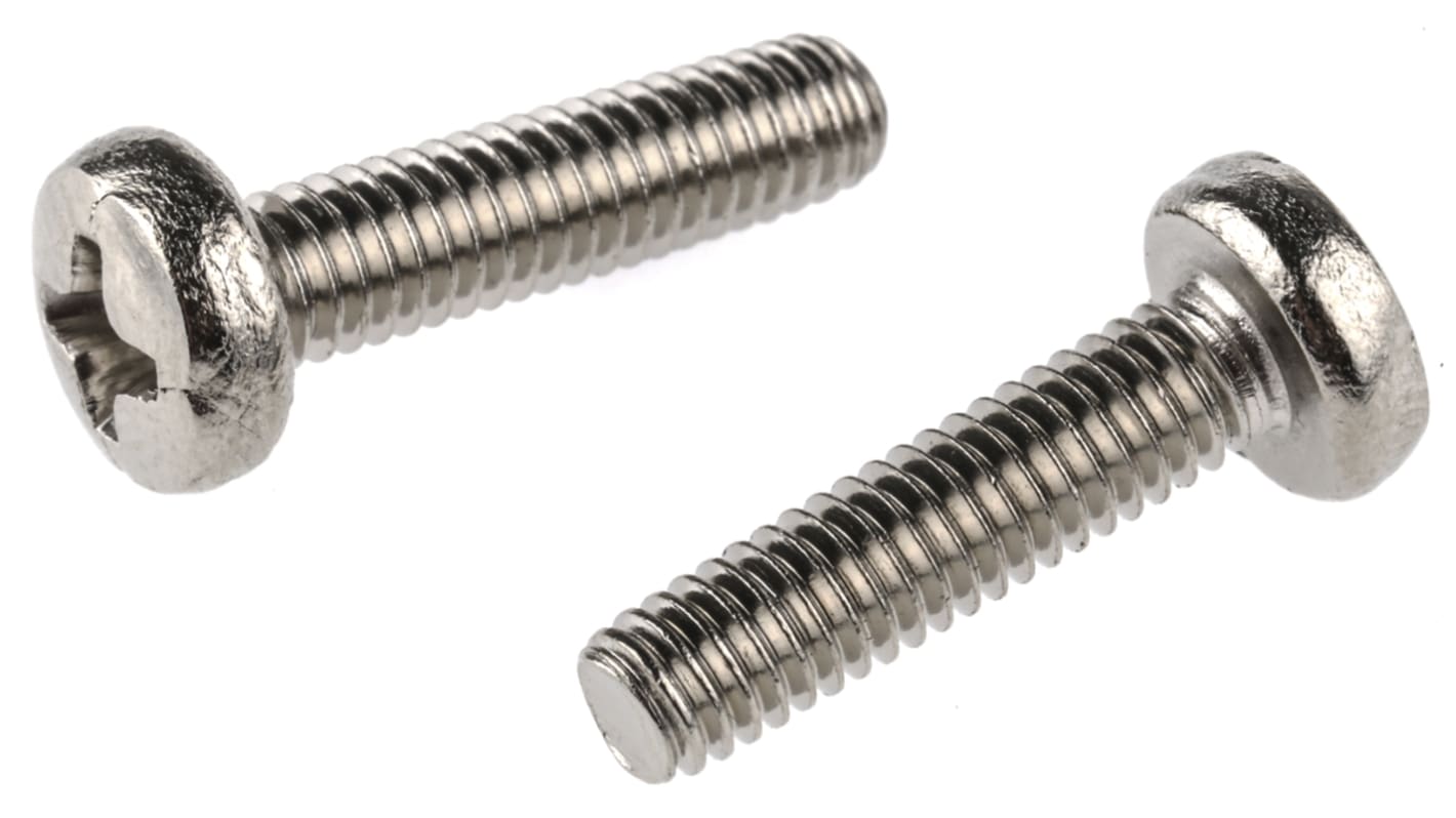 RS PRO Pozi Pan Brass Machine Screws DIN 7985, M4x16mm