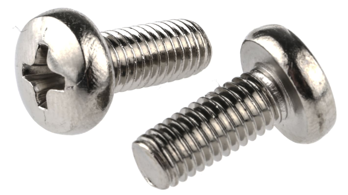 RS PRO Pozi M5 Pan Brass Machine Screws DIN 7985 x 12.0mm