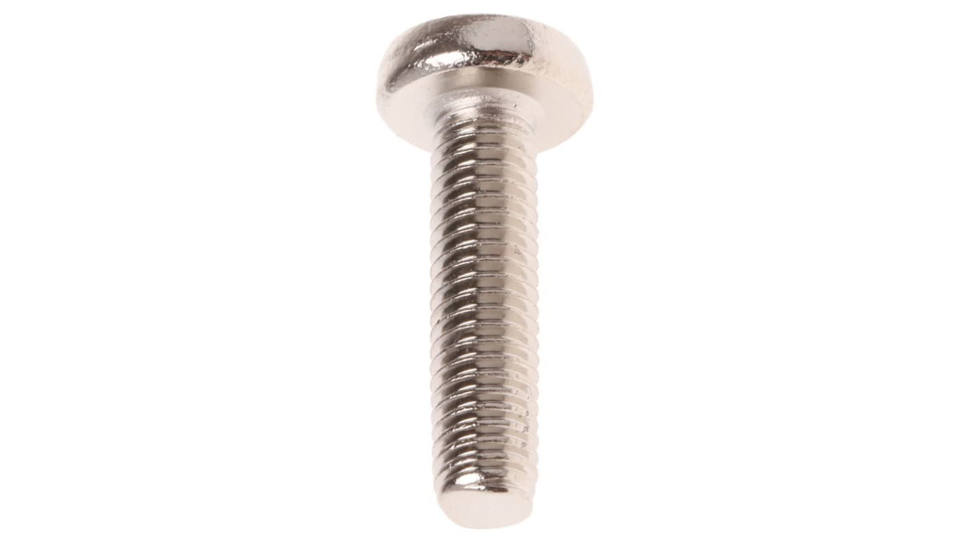 Tornillo de cabeza alomada con huella Pozi RS PRO M5 x 20mm, paso de rosca 0.8mm, de Latón chapado en níquel