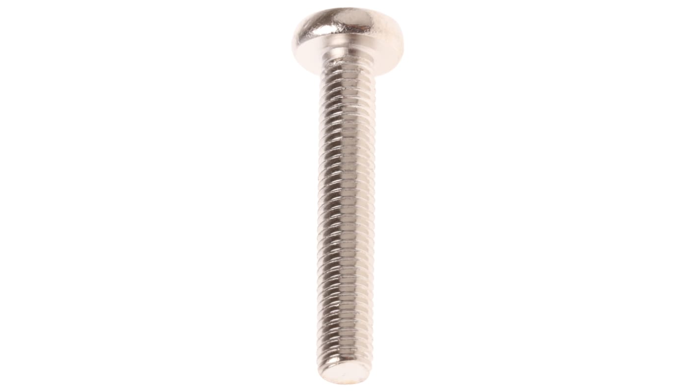 Śruba maszynowa M5 łeb z łbem walcowym soczewkowym Mosiądz długość 30.0mm skok 0.80mm