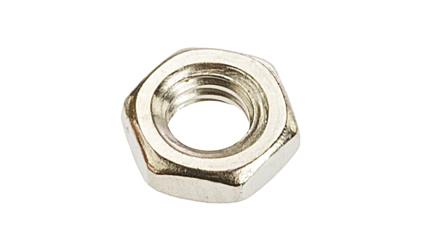 RS PRO, Nickel Plated Brass Hex Nut, DIN 439B, M4