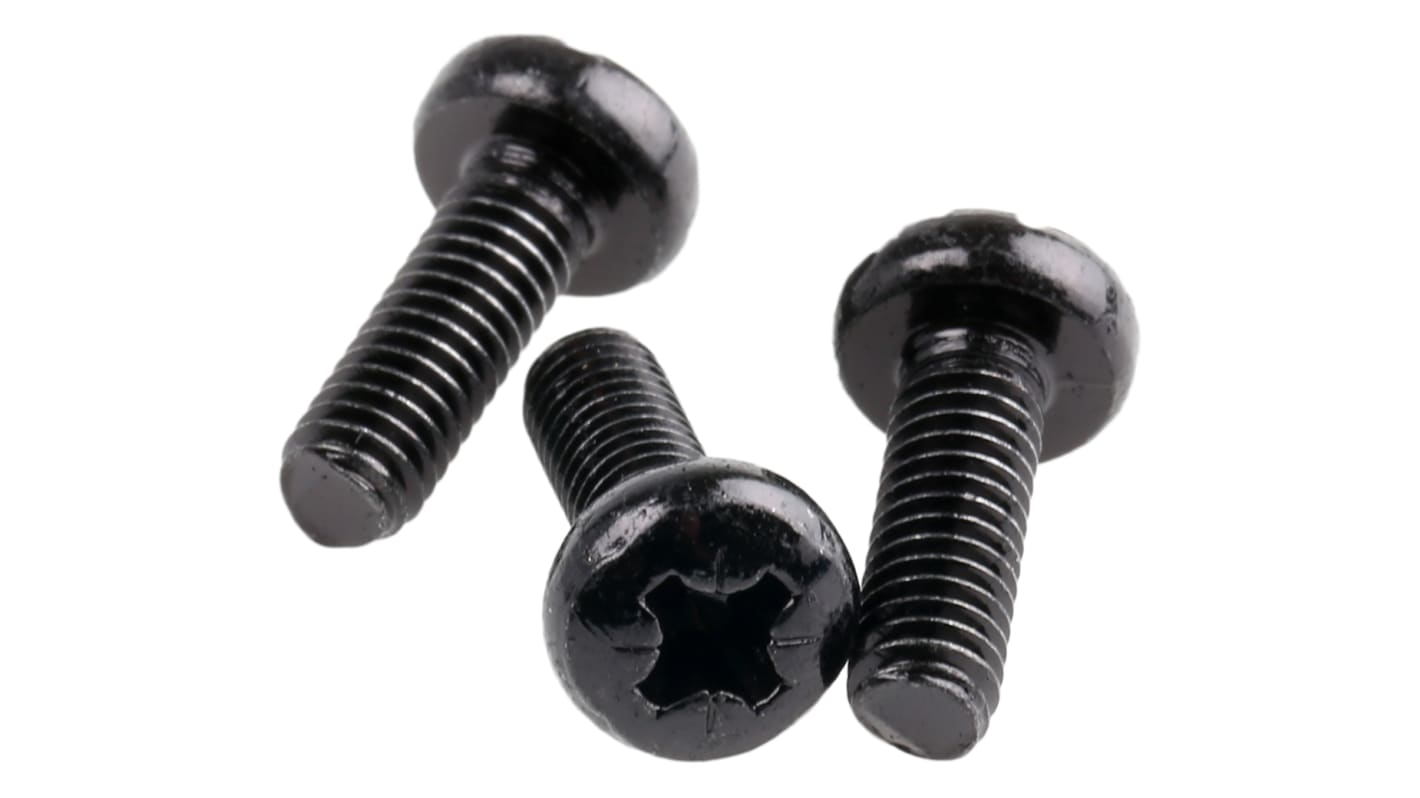 RS PRO Pozidriv Pan Steel Machine Screws DIN 7985Z x 12.0mm