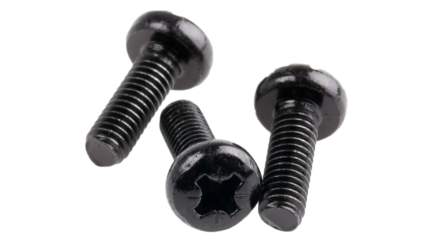 RS PRO Pozidriv Pan Steel Machine Screws DIN 7985Z, M4x12mm