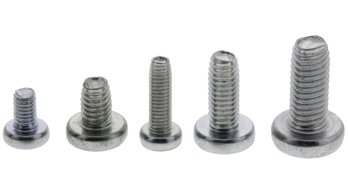RS PRO Bright Zinc Plated, Clear Passivated Steel Pan Head Thread Forming Screw RS PRO Bright Zinc Plated, Clear Passivated Steel Pan Head Thread Forming Screw
