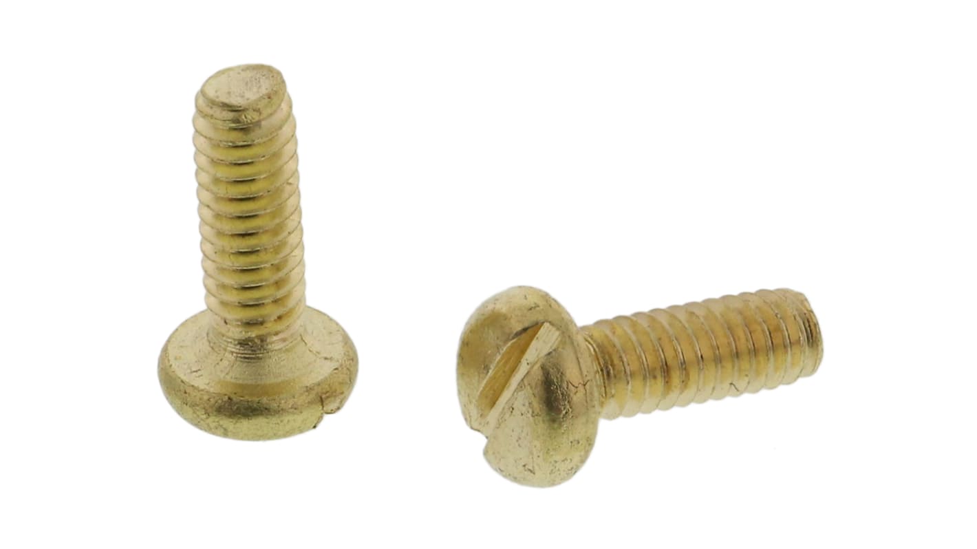 RS PRO Slot Pan Brass Machine Screw DIN 85 x 6mm