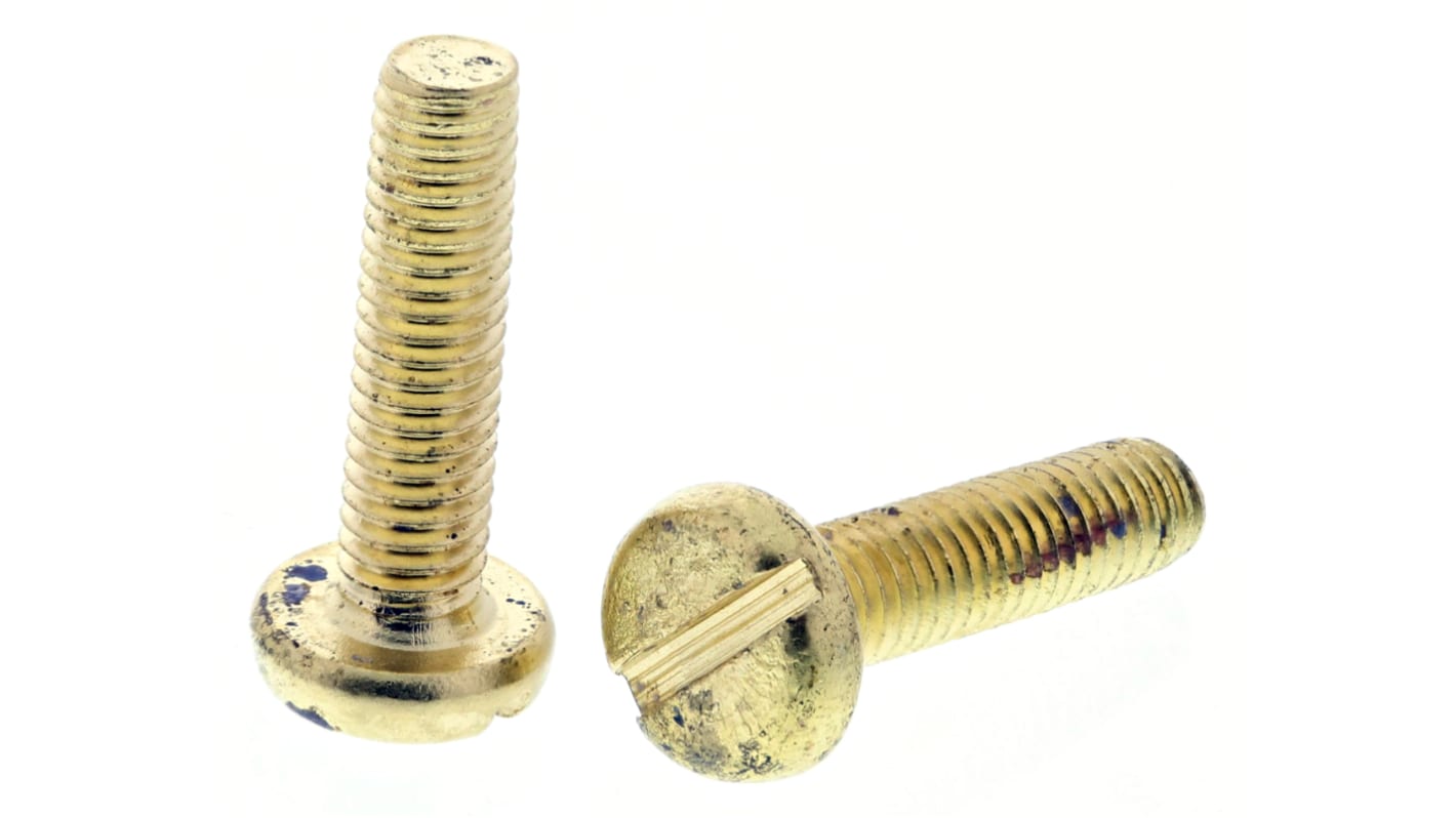 Śruby maszynowe M3 łeb z łbem walcowym soczewkowym Mosiądz długość 12.0mm skok 0.50mm
