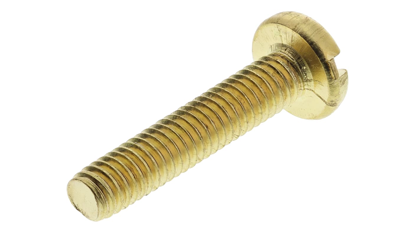 RS PRO Linsenkopf Schlitz Schrauben , M4 x 20.0mm Messing