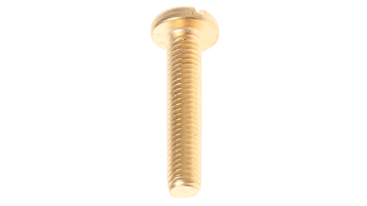 RS PRO Linsenkopf Schlitz Schrauben , M5 x 25.0mm Messing