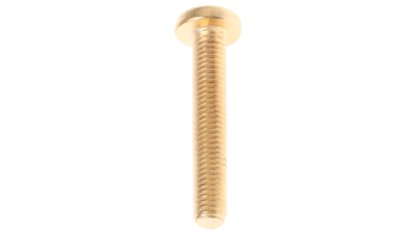Śruby maszynowe M5 łeb z łbem walcowym soczewkowym Mosiądz długość 30.0mm skok 0.80mm