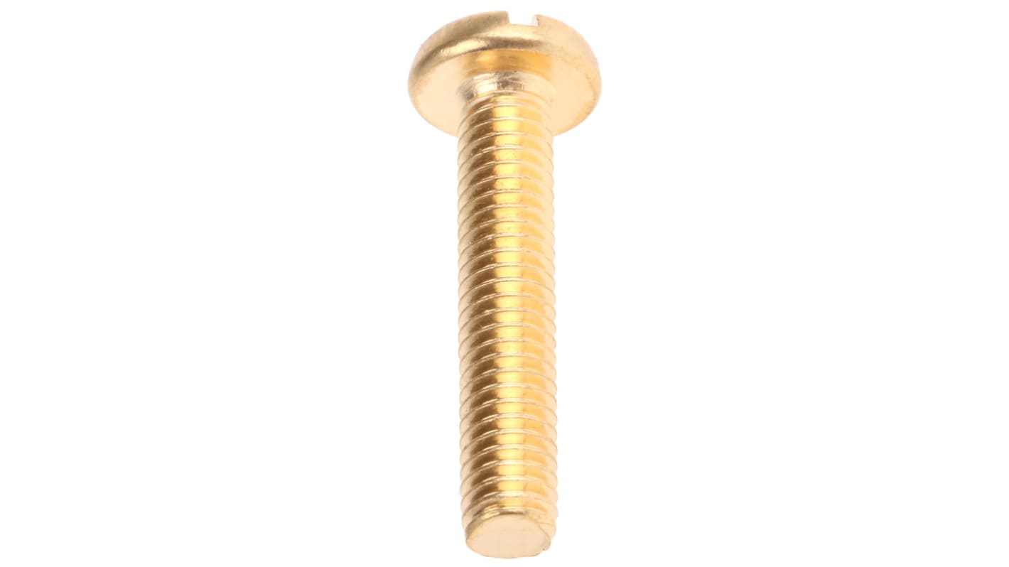 RS PRO Slot Pan Brass Machine Screws DIN 85 x 30.0mm