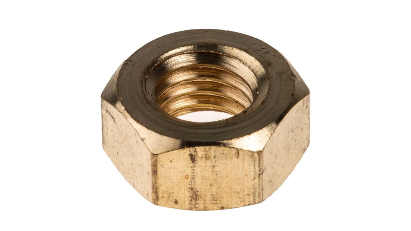 RS PRO, Plain Brass Hex Nut, DIN 934, M8