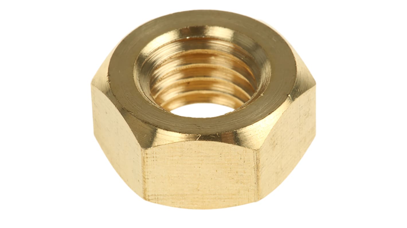 RS PRO Sechskantmuttern, M12 Messing 19.0mm Glatt DIN 934