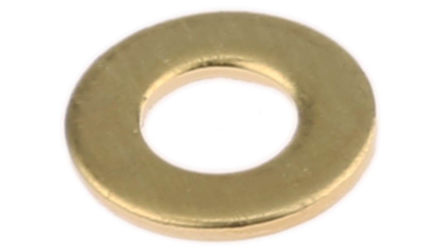 Brass Plain Washer, 0.8mm Thickness, M4