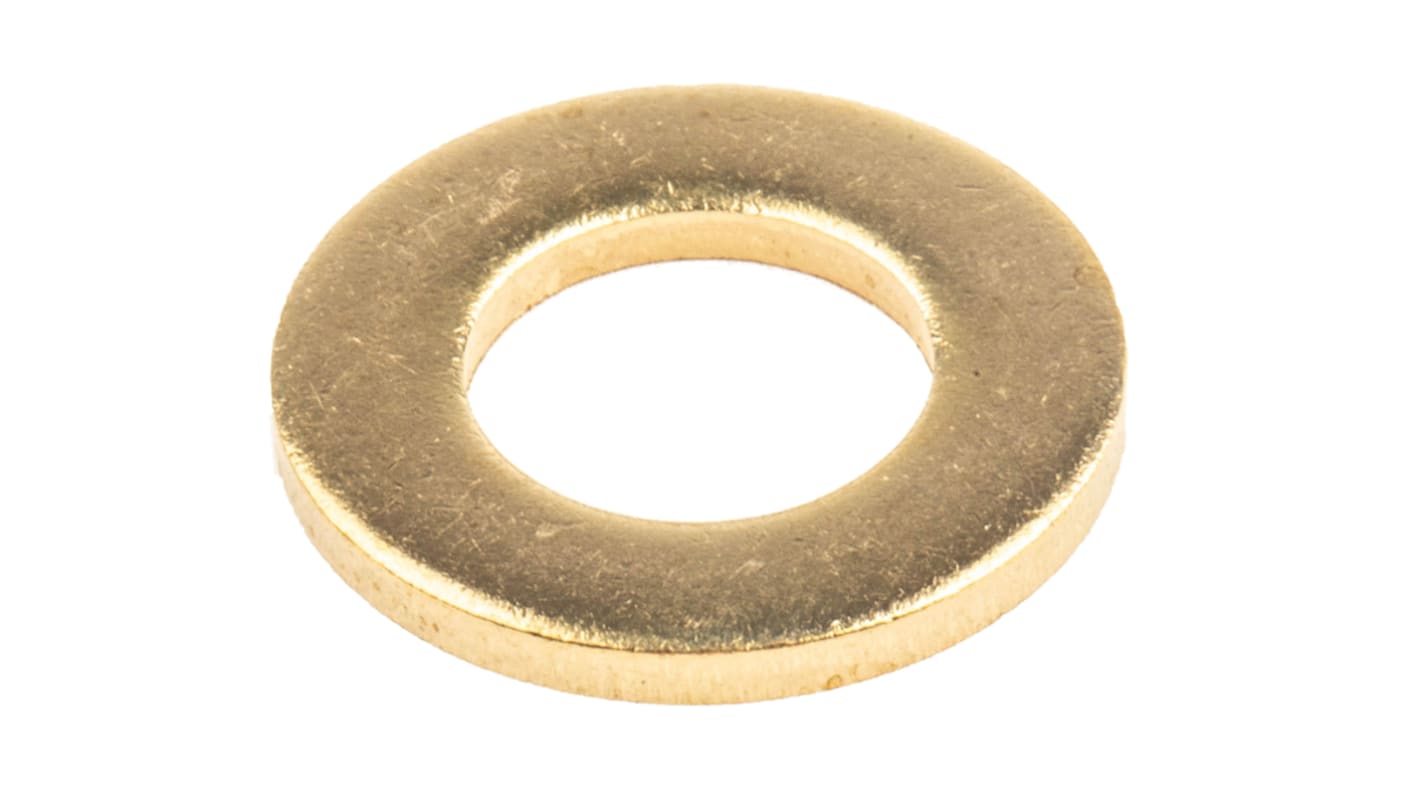 RS PRO Unterlegscheiben für M10 Schrauben A-Form, 2.0mm x 10.50mm x 20.0mm, Messing