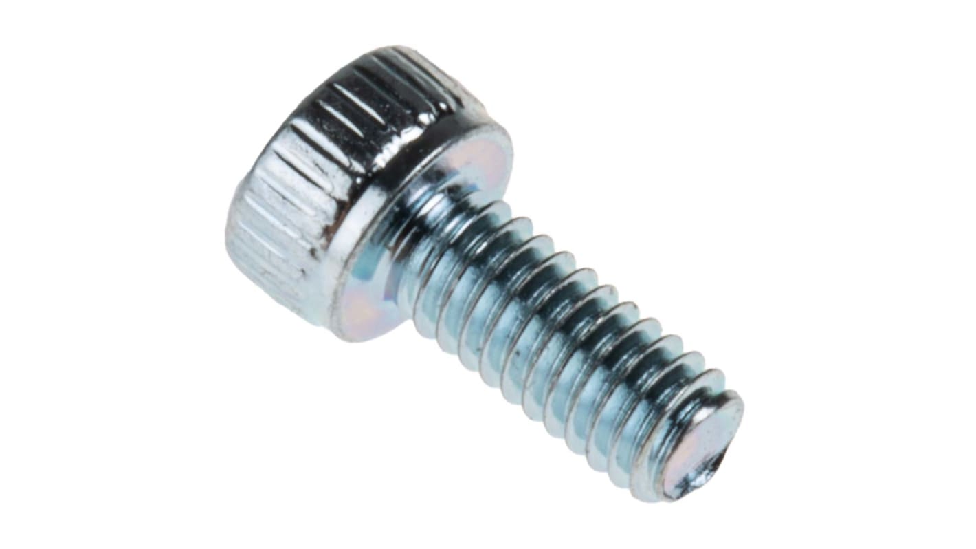 RS PRO Bright Zinc Plated Steel Hex Socket Cap Screw, DIN 912, M2.5 x 6mm