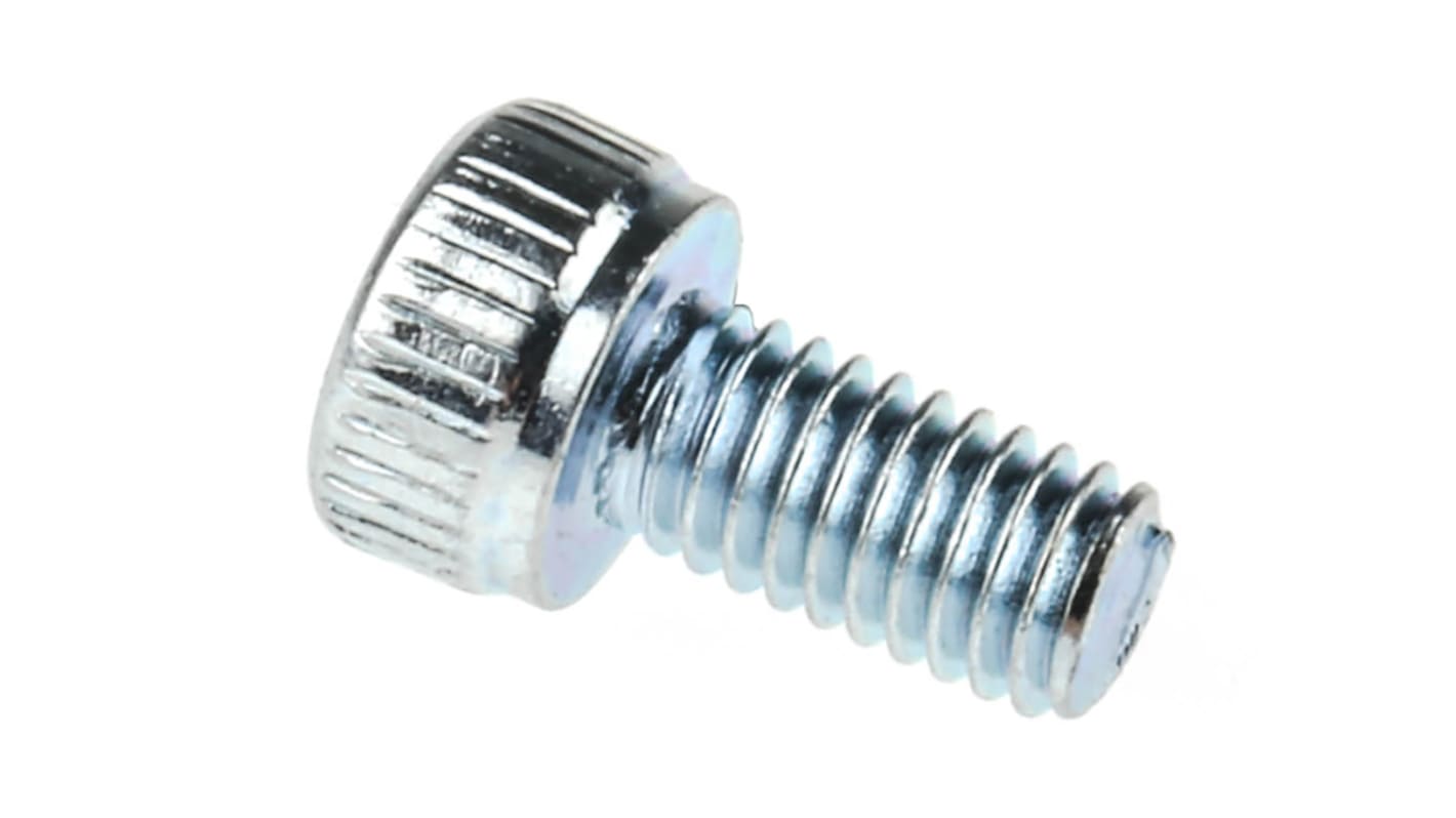 RS PRO Bright Zinc Plated Steel Hex Socket Cap Screw, DIN 912, M3 x 6mm