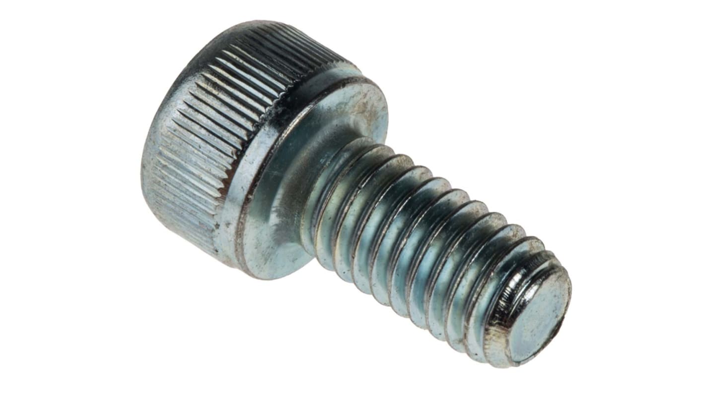RS PRO Bright Zinc Plated Steel Hex Socket Cap Screw, DIN 912, M6 x 12mm