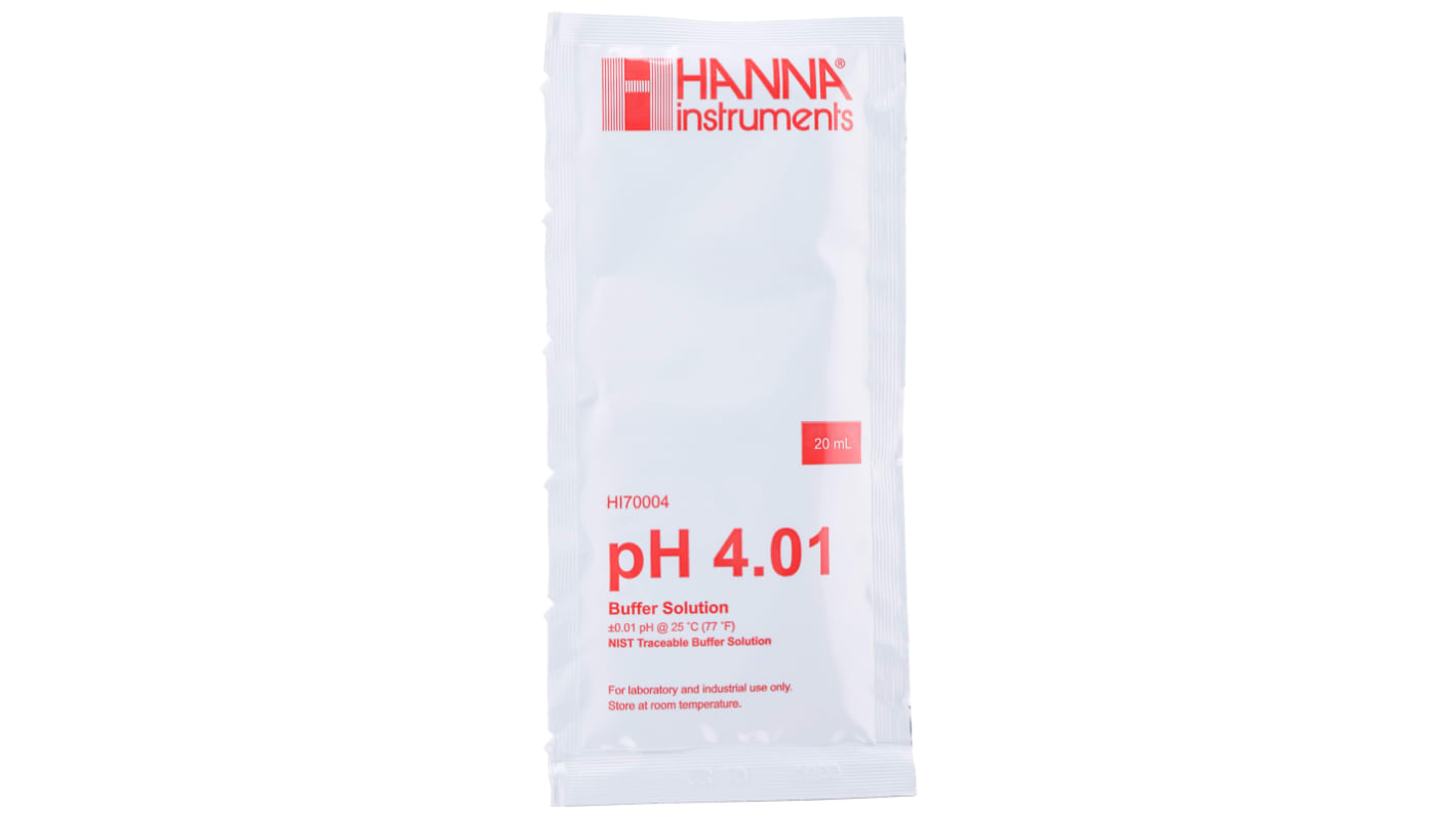 Hanna Instruments HI70004P pH Buffer Solution, 20ml Sachet, 4.01