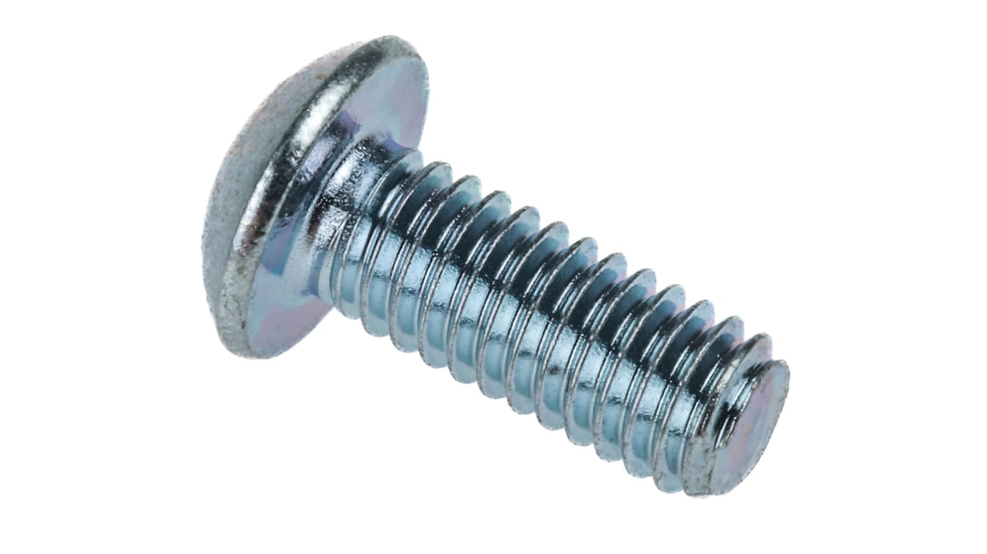 RS PRO Bright Zinc Plated Steel Hex Socket Button Screw, ISO 7380, M4 x 10mm